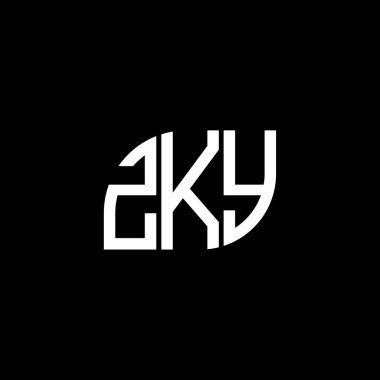Siyah arkaplanda ZKY harf logosu tasarımı. ZKY yaratıcı harflerin baş harfleri logo kavramı. ZKY harf tasarımı.