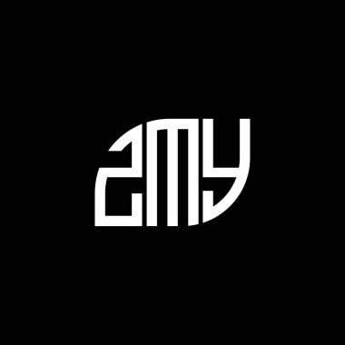 Siyah arka planda ZMY mektup logosu tasarımı. ZMY yaratıcı harflerin baş harfleri logo kavramı. ZMY mektup tasarımı.