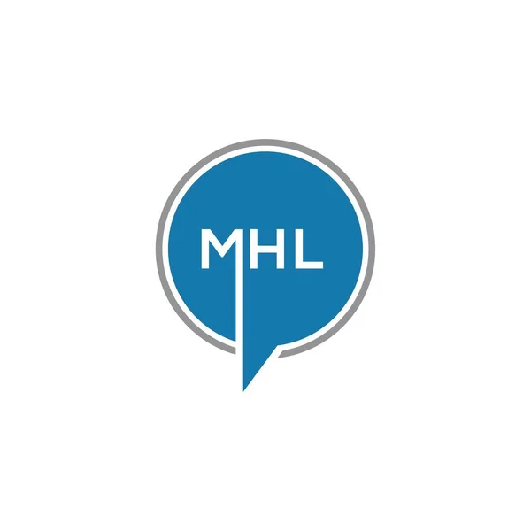 Siyah Arkaplanda Mhl Harf Logosu Tasarımı Mhl Yaratıcı Harflerin Baş — Stok Vektör