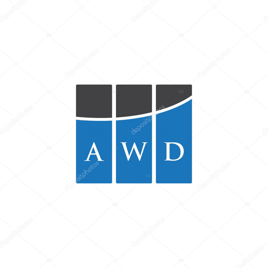 AWD letter logo design on black background. AWD creative initials letter logo concept. AWD letter design.
