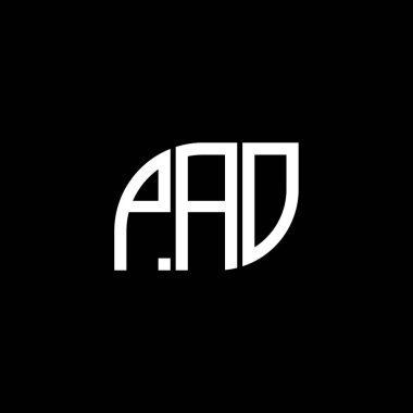 Siyah arkaplan üzerine PAO harf logosu tasarımı. PAO yaratıcı harflerin baş harfleri logo kavramı. PAO vektör harf tasarımı..