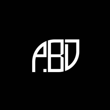 Siyah arkaplan üzerine PBD harf logosu tasarımı. PBD yaratıcı harf logo kavramı. PBD vektör tasarımı.