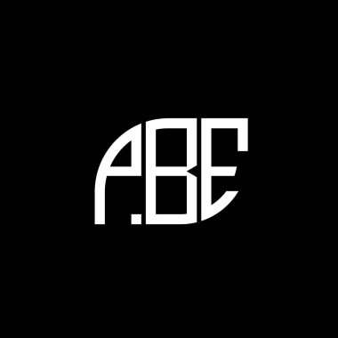 Siyah arkaplan üzerine PBE mektup logosu tasarımı. PBE yaratıcı harflerin baş harfleri logo kavramı. PBE vektör tasarımı..