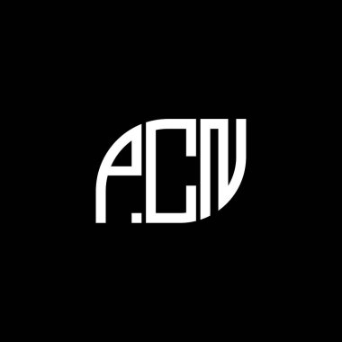 Siyah arkaplan üzerine PCN harf logosu tasarımı. PCN yaratıcı harf logo kavramı. PCN vektör harf tasarımı..