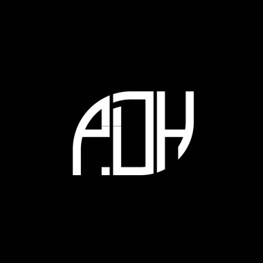 Siyah arkaplan üzerine PDH harf logosu tasarımı. PDH yaratıcı harf logo kavramı. PDH vektör tasarımı.