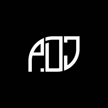 Siyah arkaplan üzerine PDJ harf logosu tasarımı. PDJ yaratıcı harf logo kavramı. PDJ vektör tasarımı.