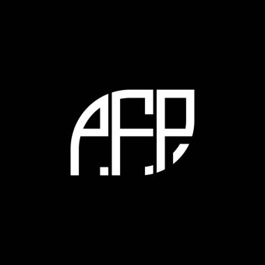 Siyah arkaplan üzerine PFP harf logosu tasarımı. PFP yaratıcı harf logosu konsepti. PFP vektör tasarımı.