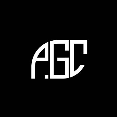 Siyah arkaplan üzerinde PGC harf logosu tasarımı. PGC yaratıcı harf logo kavramı. PGC vektör harf tasarımı..