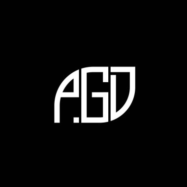 Siyah arkaplan üzerine PGD harf logosu tasarımı. PGD yaratıcı harf logo kavramı. PGD vektör tasarımı.