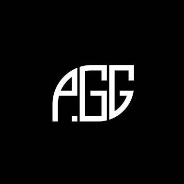 Siyah arkaplan üzerine PGG harf logosu tasarımı. PGG yaratıcı harf logo kavramı. PGG vektör harf tasarımı.