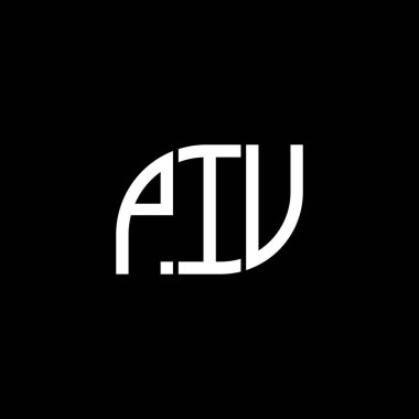 Siyah arkaplan üzerine PIV harfli logo tasarımı. PIV yaratıcı harflerin baş harfleri logo kavramı. PIV vektör tasarımı..