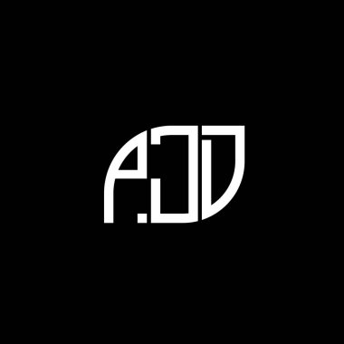 Siyah arkaplan üzerine PJD harf logosu tasarımı. PJD yaratıcı harf logosu. PJD vektör tasarımı..