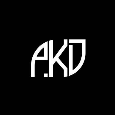 Siyah arkaplan üzerine PKD harf logosu tasarımı. PKD yaratıcı harf logo kavramı. PKD vektör tasarımı.