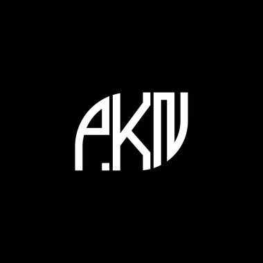 Siyah arkaplan üzerine PKN harf logosu tasarımı. PKN yaratıcı harflerin baş harfleri logo kavramı. PKN vektör harf tasarımı.