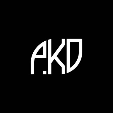 Siyah arkaplan üzerine PKO harf logosu tasarımı. PKO yaratıcı harflerin baş harfleri logo kavramı. PKO vektör tasarımı..