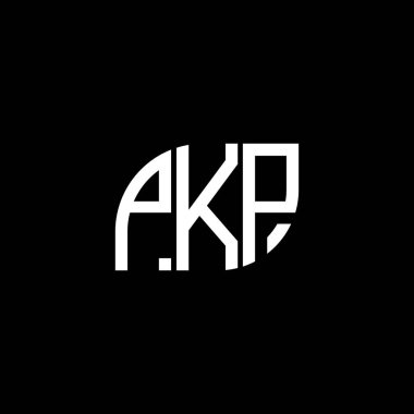 Siyah arkaplan üzerine PKP harf logosu tasarımı. PKP yaratıcı harf logo kavramı. PKP vektör harf tasarımı.