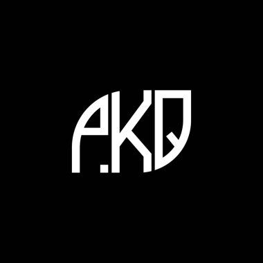 Siyah arkaplan üzerine PKQ harf logosu tasarımı. PKQ yaratıcı harflerin baş harfleri logo kavramı. PKQ vektör harf tasarımı.