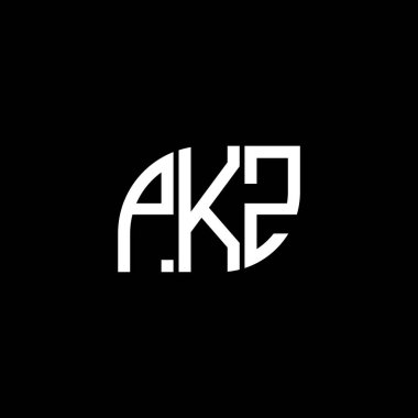 Siyah arkaplan üzerine PKZ harf logosu tasarımı. PKZ yaratıcı harf logo kavramı. PKZ vektör tasarımı.