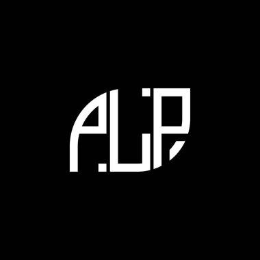Siyah arkaplan üzerine PLP harf logosu tasarımı. PLP yaratıcı harf logo kavramı. PLP vektör harf tasarımı.