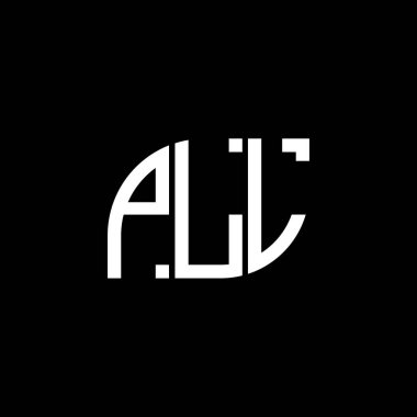 Siyah arkaplan üzerinde PLL harf logosu tasarımı. PLL yaratıcı harflerin baş harfleri logo kavramı. PLL vektör tasarımı.