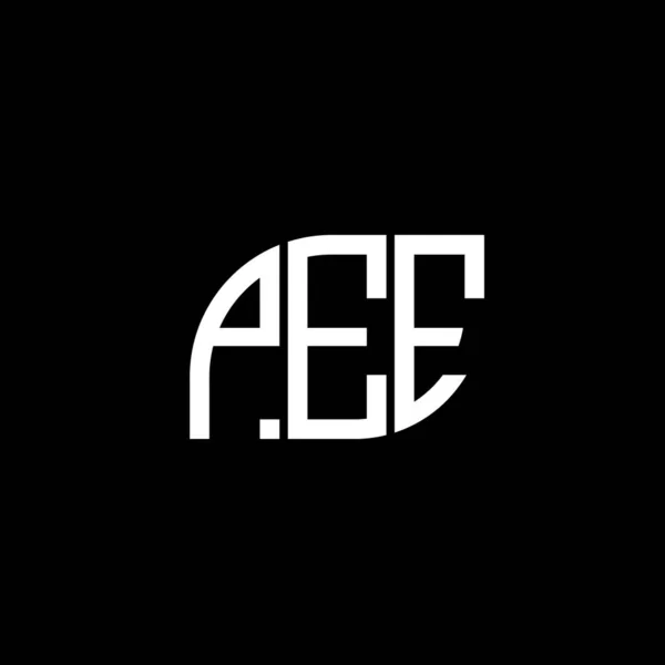 Pee Brief Logo Design Auf Schwarzem Hintergrund Pee Kreative Initialen — Stockvektor