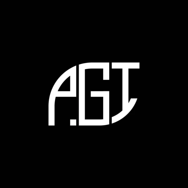 Diseño Del Logotipo Letra Pgi Sobre Fondo Negro Pgi Iniciales — Archivo Imágenes Vectoriales