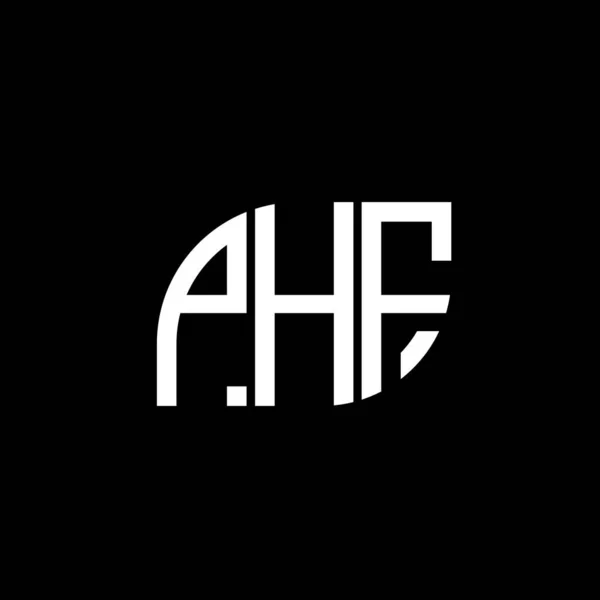 Phf Brief Logo Design Auf Schwarzem Hintergrund Phf Kreative Initialen — Stockvektor