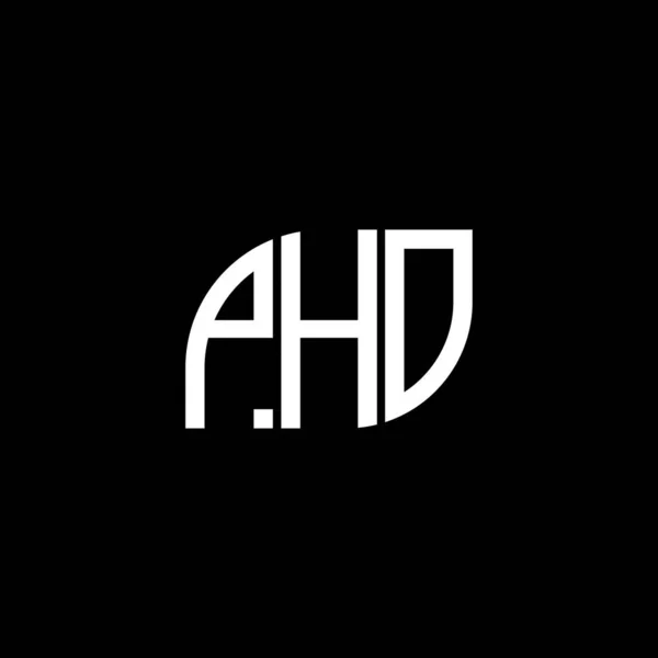 Pho 디자인 Black Background Pho Creative Initials Letter Logo Concept — 스톡 벡터