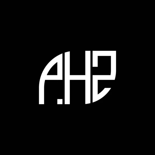 Phz Lettre Logo Design Sur Fond Noir Phz Initiales Créatives — Image vectorielle