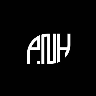 Siyah arkaplan üzerine PNH harf logosu tasarımı. PNH yaratıcı harflerin baş harfleri logo kavramı. PNH vektör tasarımı.