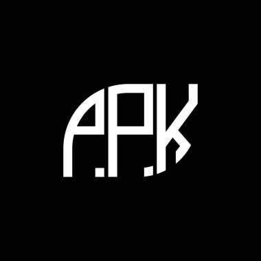 PPK harf logo tasarımı siyah arkaplan üzerinde. PPK yaratıcı harflerin baş harfleri logo kavramı. PPK vektör tasarımı.