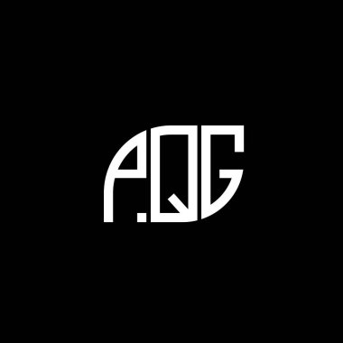 Siyah arkaplan üzerine PQG harf logosu tasarımı. PQG yaratıcı harf logo kavramı. PQG vektör harf tasarımı..