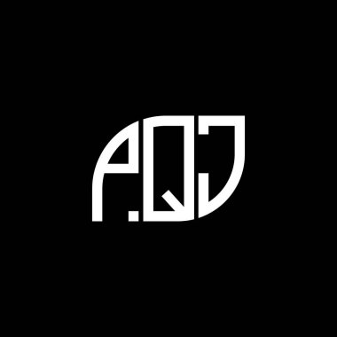 Siyah arkaplan üzerine PQJ harf logosu tasarımı. PQJ yaratıcı harf logo kavramı. PQJ vektör harf tasarımı..