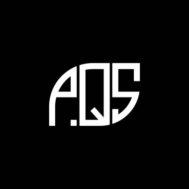 Siyah arkaplan üzerine PQS harf logosu tasarımı. PQS yaratıcı harflerin baş harfleri logo kavramı. PQS vektör harf tasarımı.