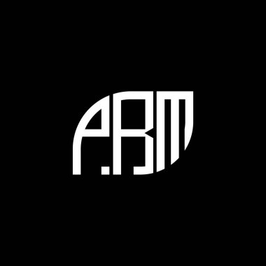 Siyah arkaplan üzerine PRM harf logosu tasarımı. PRM yaratıcı harflerin baş harfleri logo kavramı. PRM vektör tasarımı.
