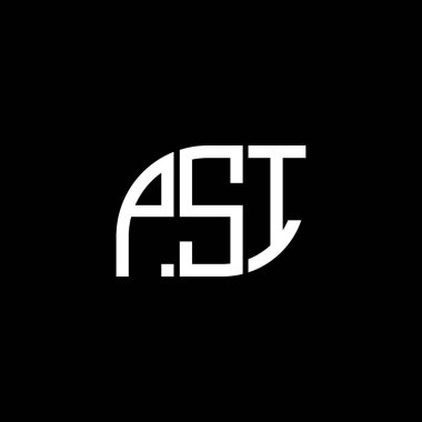 Siyah arkaplan üzerinde PSI harfi logo tasarımı. PSI yaratıcı harflerin baş harfleri logo kavramı. PSI vektör tasarımı.