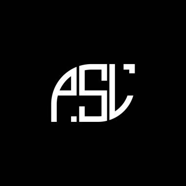 Siyah arkaplan üzerine PSL harf logosu tasarımı. PSL yaratıcı harf logo kavramı. PSL vektör harf tasarımı.