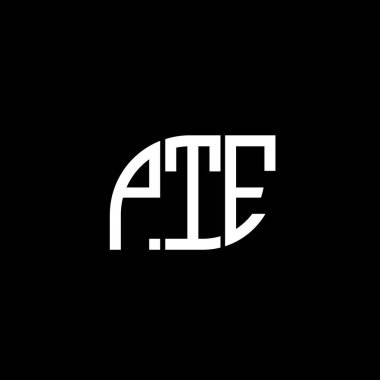 Siyah arkaplan üzerine PTE mektup logosu tasarımı. PTE yaratıcı harflerin baş harfleri logo kavramı. PTE vektör tasarımı.