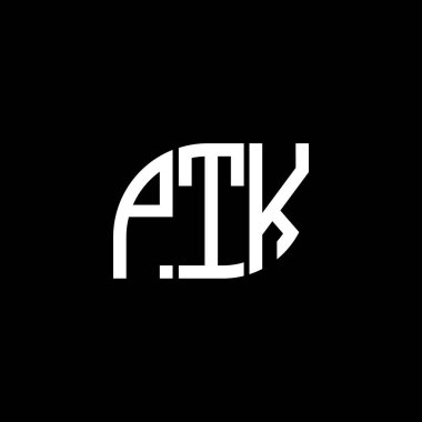 Siyah arkaplan üzerine PTK harf logosu tasarımı. PTK yaratıcı harflerin baş harfleri logo kavramı. PTK vektör tasarımı.