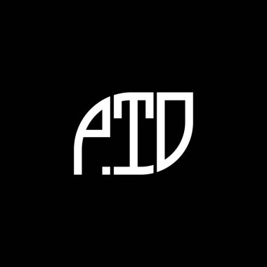 Siyah arkaplan üzerine PTO harfi logo tasarımı. PTO yaratıcı harf logo kavramı. PTO vektör tasarımı..