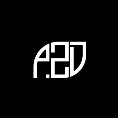 Siyah arkaplan üzerine PZD harf logosu tasarımı. PZD yaratıcı harf logo kavramı. PZD vektör tasarımı.