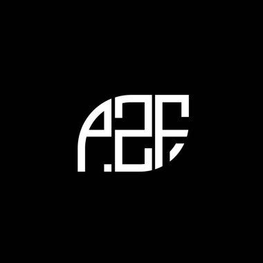 Siyah arkaplan üzerine PZF harf logosu tasarımı. PZF yaratıcı harflerin baş harfleri logo kavramı. PZF vektör tasarımı.