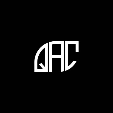 QAC harf logosu siyah arkaplan üzerinde tasarlandı. QAC yaratıcı harflerin baş harfleri logo kavramı. QAC vektör harf tasarımı.