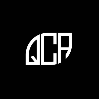 Siyah arkaplan üzerine QCA harf logosu tasarımı. QCA yaratıcı harflerin baş harfleri logo kavramı. QCA vektör tasarımı..