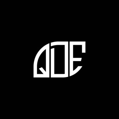 Siyah arkaplan üzerinde QDE harf logosu tasarımı. QDE yaratıcı harfler harfi logo kavramı. QDE vektör tasarımı.