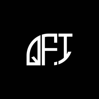 QFI harf logo tasarımı siyah arkaplan üzerinde QFI yaratıcı harf logo kavramı. QFI vektör tasarımı.