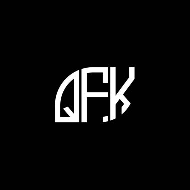 QFK harf logosu siyah arkaplan üzerinde tasarlandı. QFK yaratıcı harflerin baş harfleri logo kavramı. QFK vektör harf tasarımı..