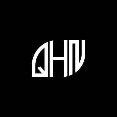 QHN harf logo tasarımı siyah arkaplan üzerinde. QHN yaratıcı harf logo kavramı. QHN vektör harf tasarımı..