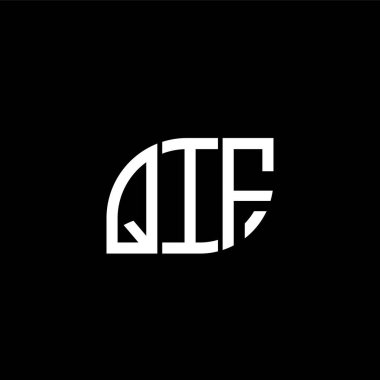 QIF harf logo tasarımı siyah arkaplan üzerinde. QIF yaratıcı harflerin baş harfleri logo kavramı. QIF vektör tasarımı.