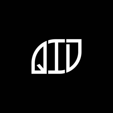 Siyah arkaplan üzerine QID harfi logo tasarımı. QID yaratıcı harflerin baş harfleri logo kavramı. QID vektör tasarımı..